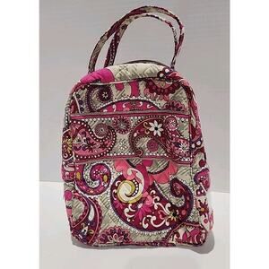 Vera Bradley Lunch Bag Pink Paisley Quilted Insulated Vinyl Zipper Top Handle